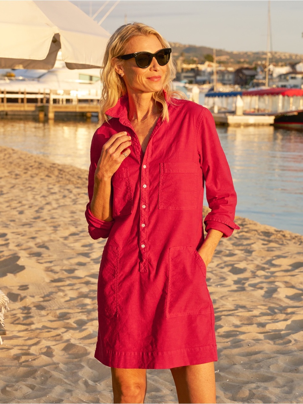 Frank & Eileen Southern Ireland Utility Dress in red XXS